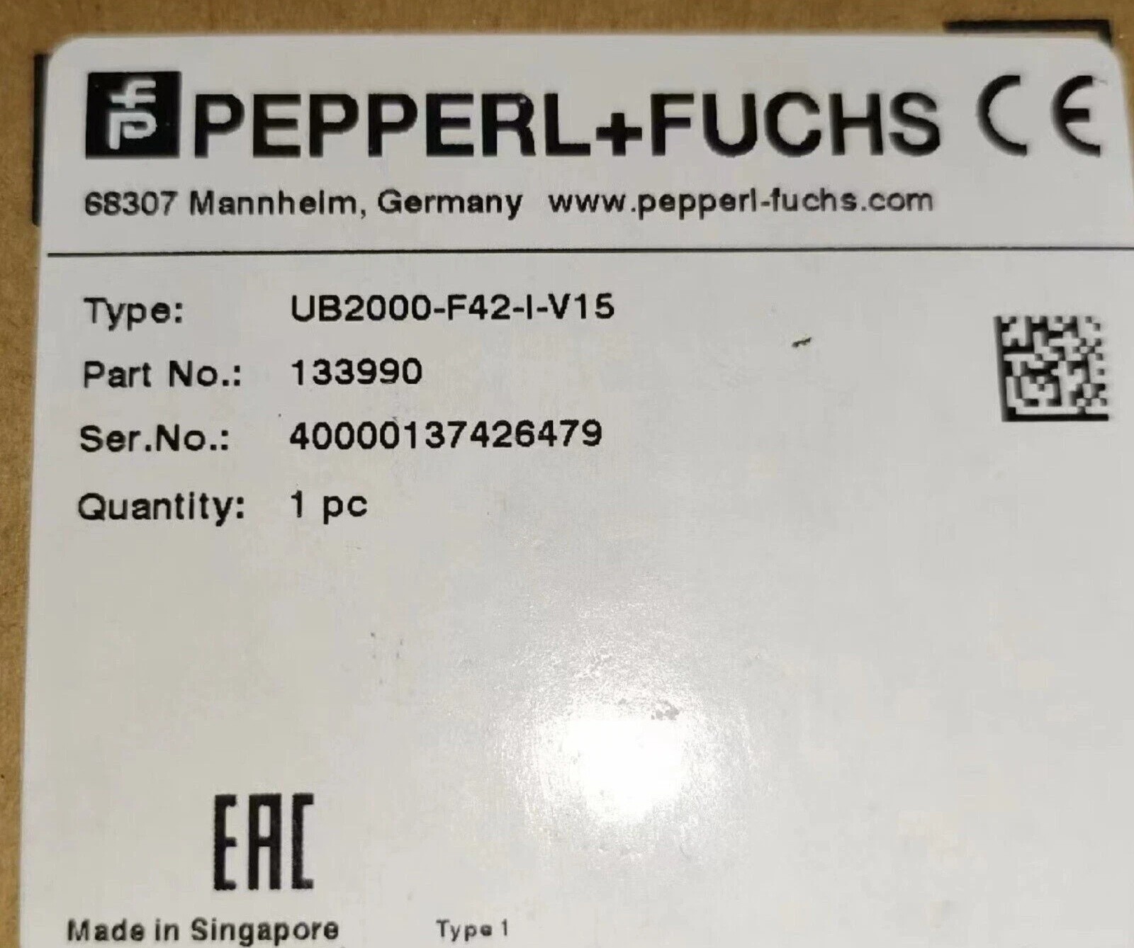 1pc New Pepperl+Fuchs UB2000-F42-I-V15 SENSOR  #