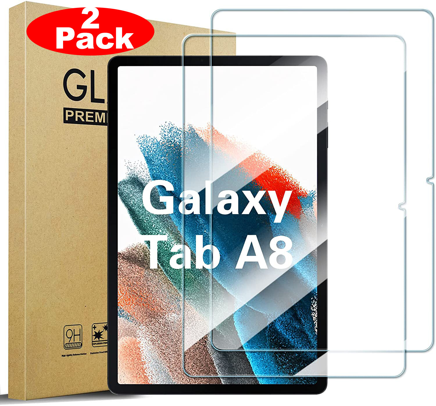 2 Pack Tempered Glass Screen Protector For Samsung Galaxy Tab A8 10.5'' SM-X200