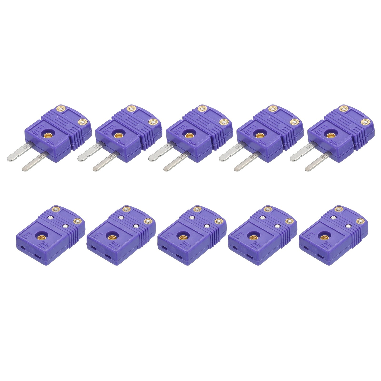 5 Set Mini E Type Thermocouple Wire Connectors Male Female Plug 220°C 428°F