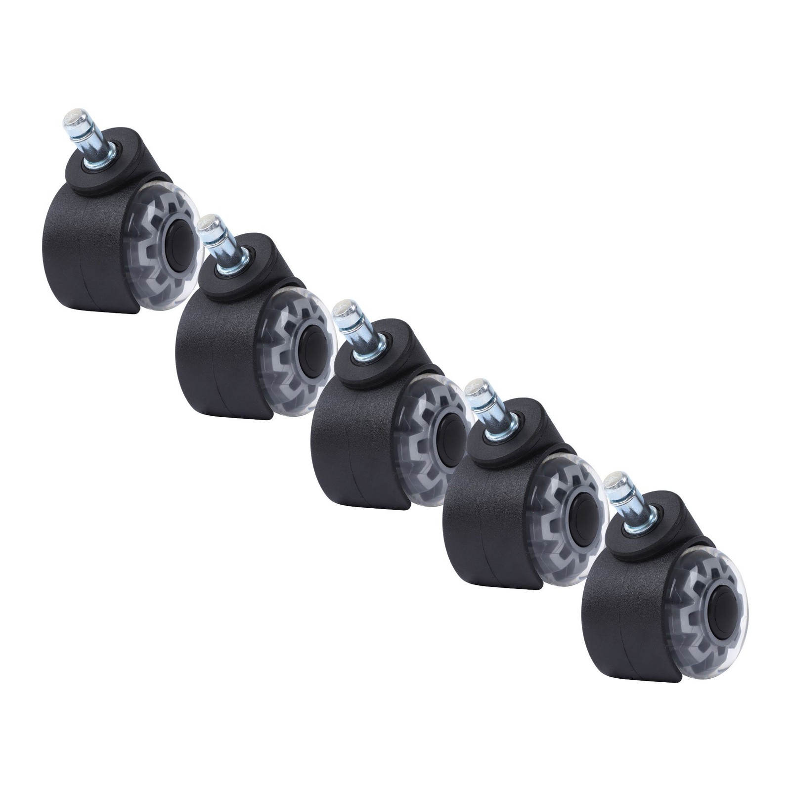 5 Pack 2 Inch With 360° Steering Wheels Office Chair Rubber Caster Wheels