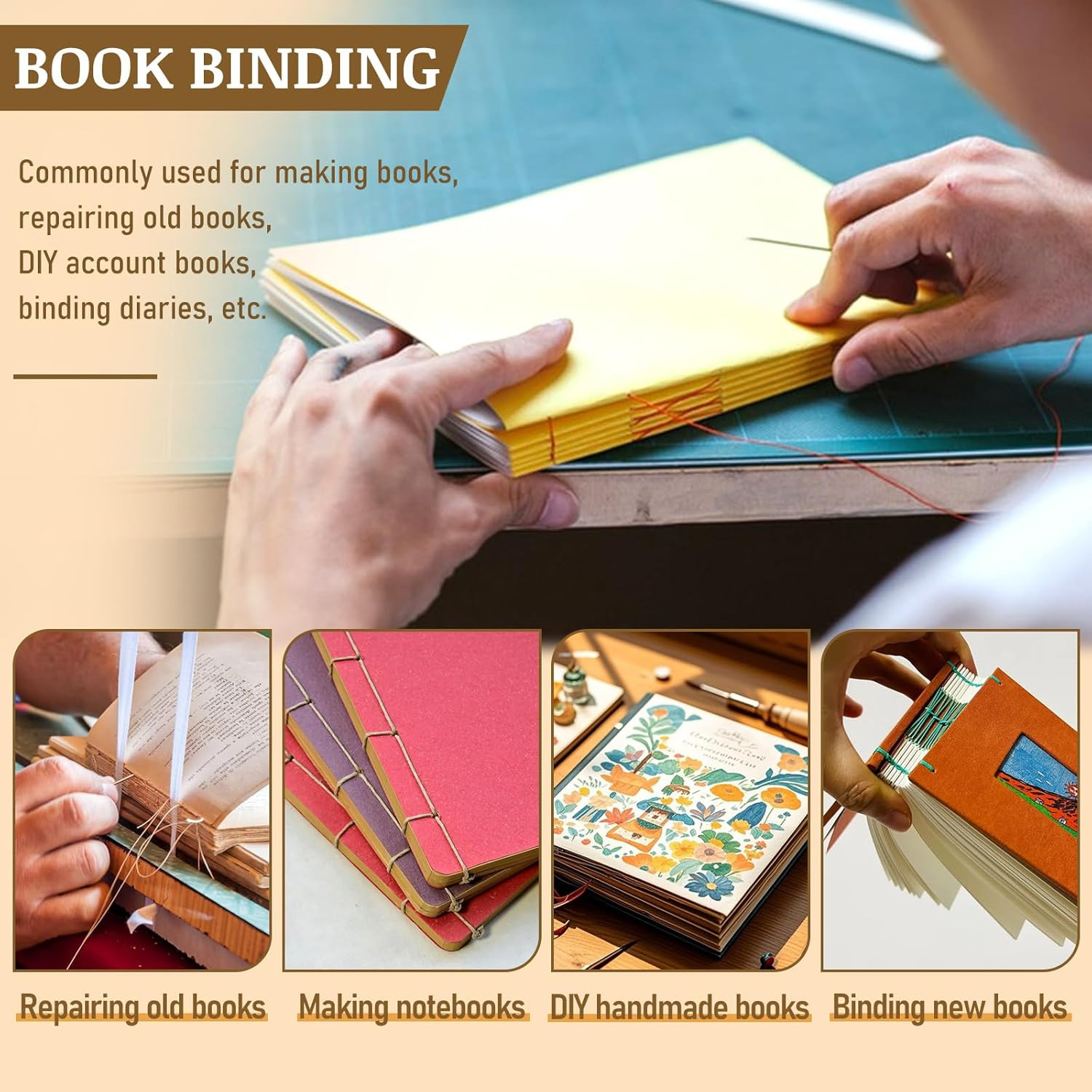 33 Pcs Book Binding Kits 4 Pcs Bone Folder Paper Creaser Paper Folding Tool Book