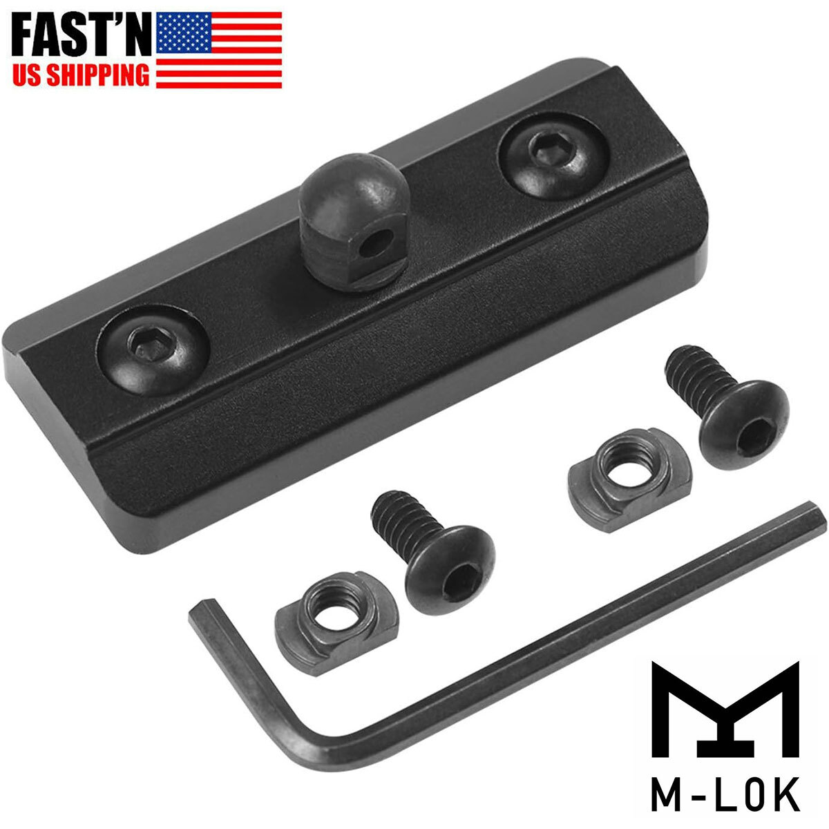 Hunting M-LOK MLOK Bipod Mount Rail Adapter for Adaptor & Sling Swivel Stud USA