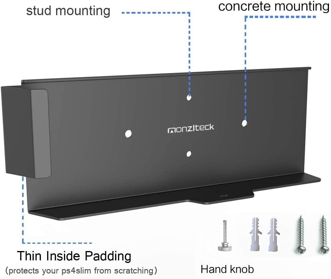 For Sony PS4 Slim Wall Mount Bracket Metal Holder Space Saving Console Stand