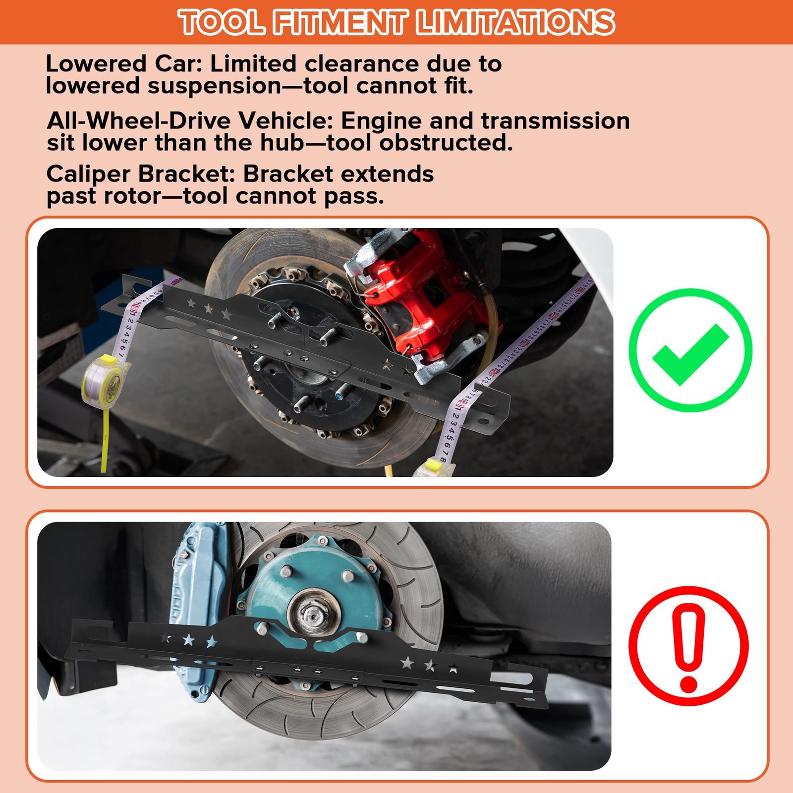 mocsenber Wheel Alignment Tool with 2 Measuring Tapes, Basic, Matte Black