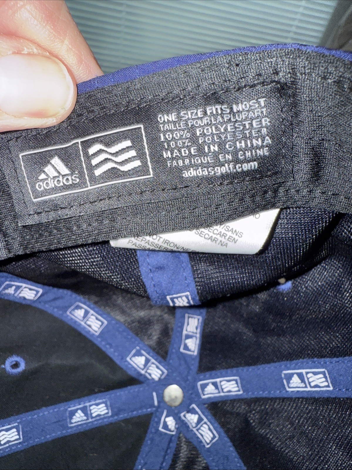 Adidas Golf Tee Logo Flex Band Hat Cap Hook Loop Polyester