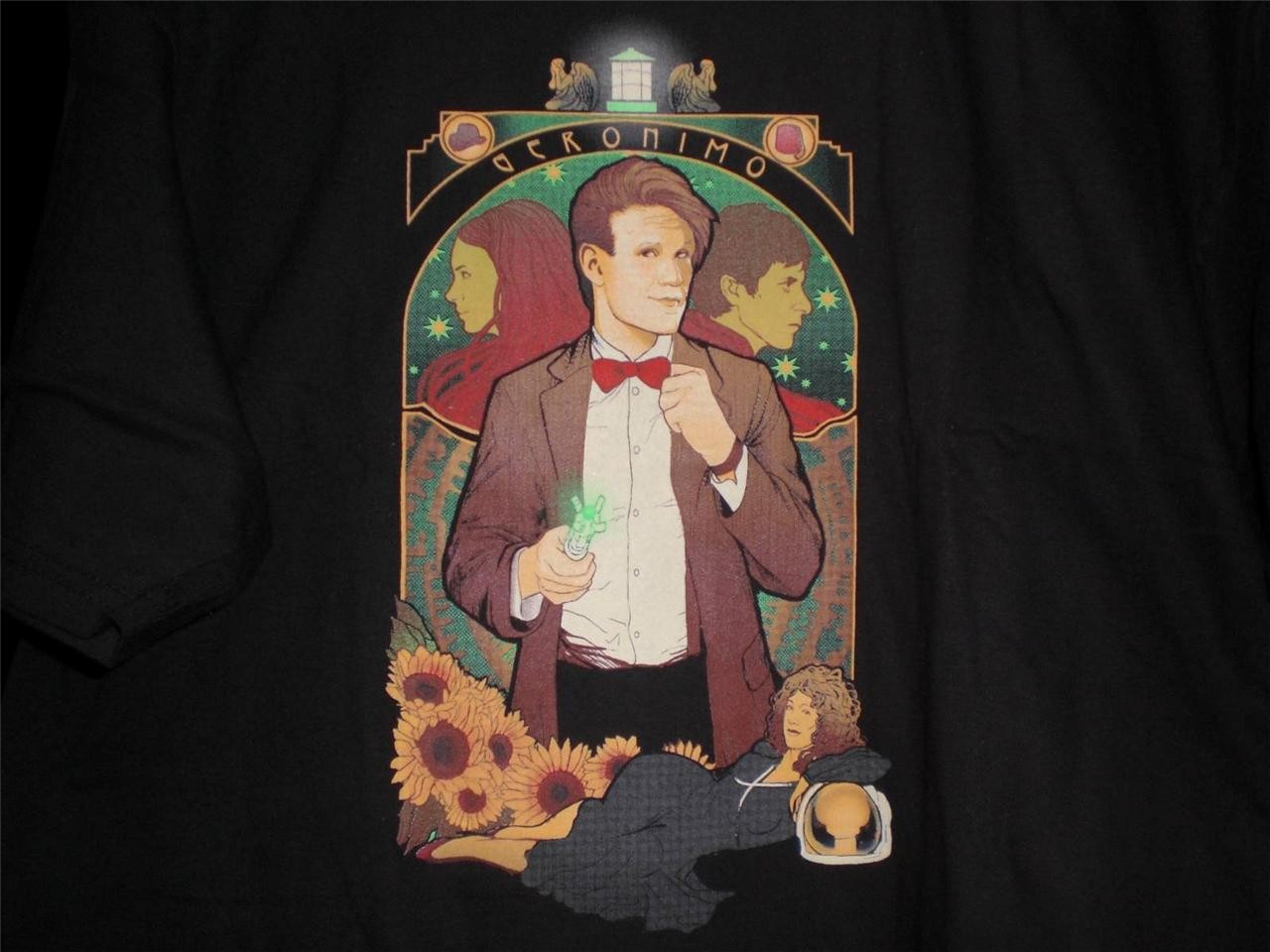 TeeFury Doctor Who XLarge "Geronimo" Matt Smith Tribute MeganLara BLACK