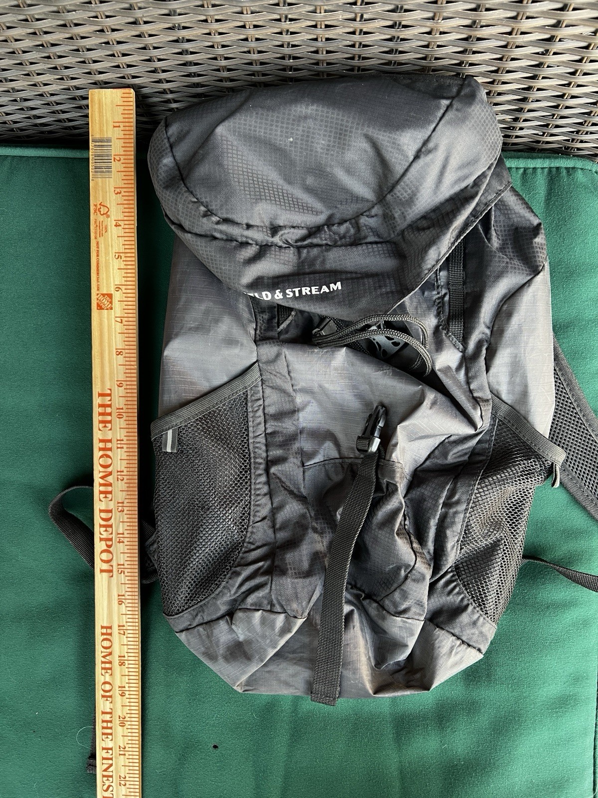 Field & Stream Rip Stop Hiking Backpack Black Charcoal Grey