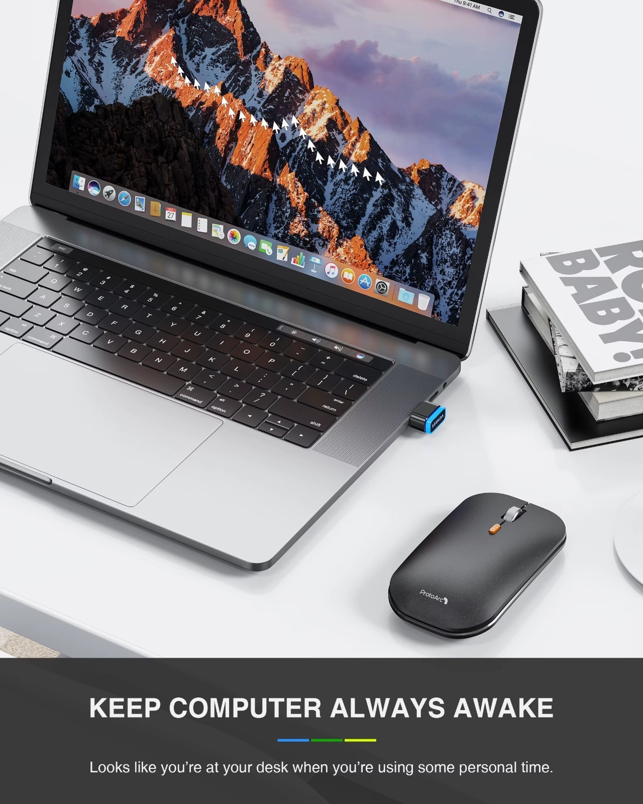 USB Mouse Mover Undetectable Auto Mouse Jiggler Keeps PC Awake