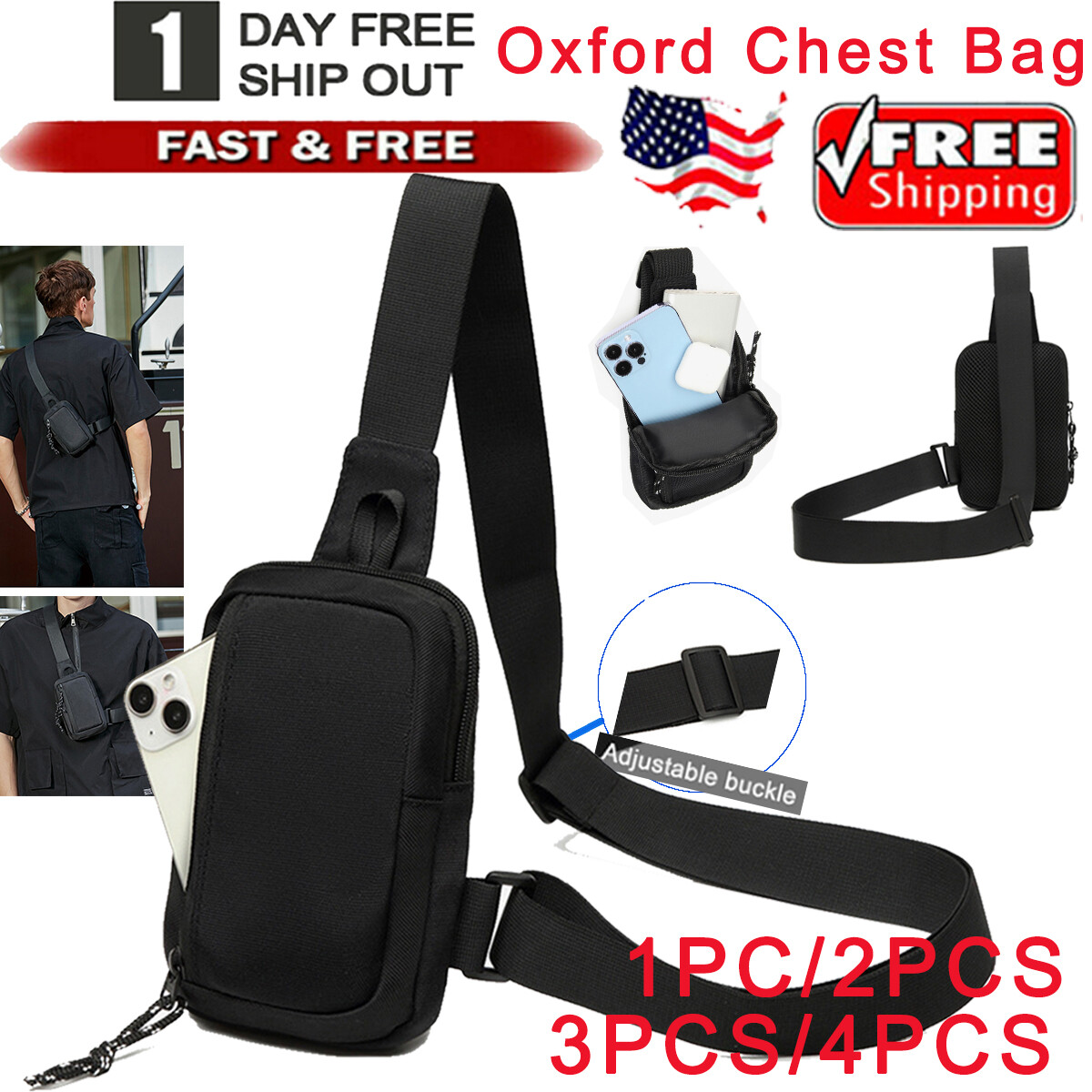 Sling Bag Small Crossbody Bag Men Chest Bag Women Shoulder Bag Crossbody Bags