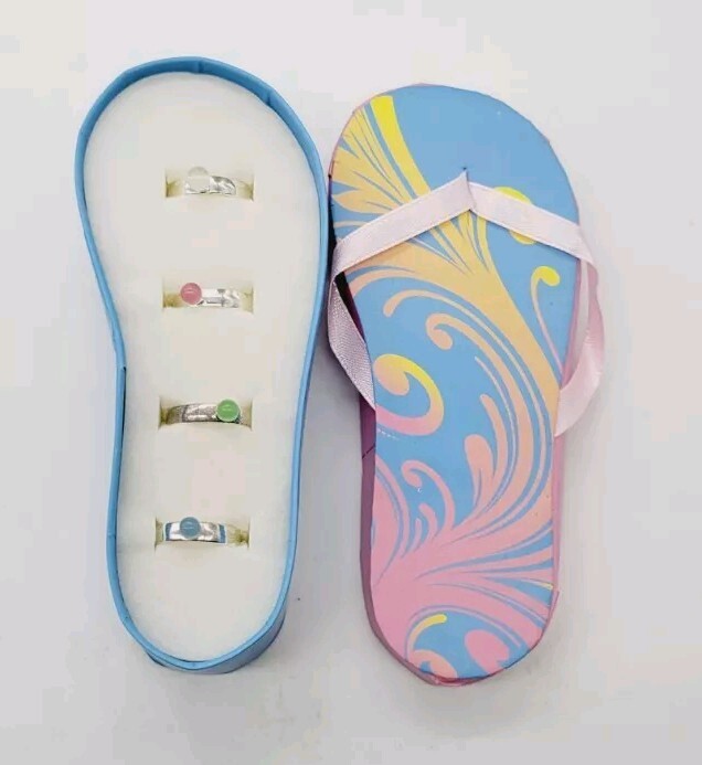 Avon Toe Ring Gift Set 4 Piece Set New in Box 2012 Pedi Party
