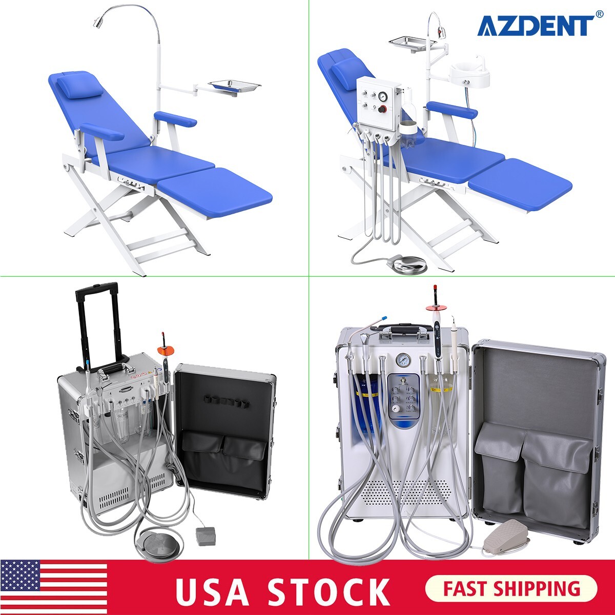 Portable Dental Delivery Unit Air Compressor Syringe Suction/ Dental Exam Chair