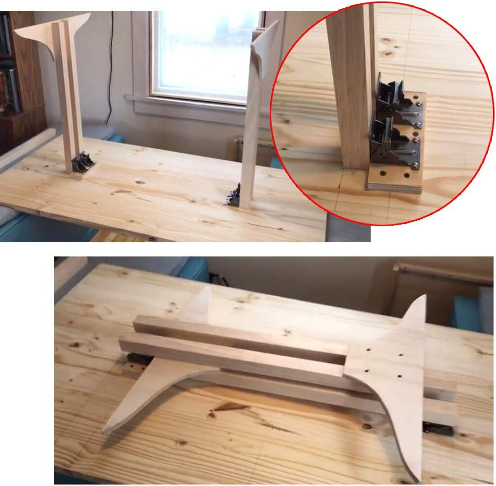 Table Leg Folding Brackets, Foldable Hinge Hardware, Self- Lock Extension