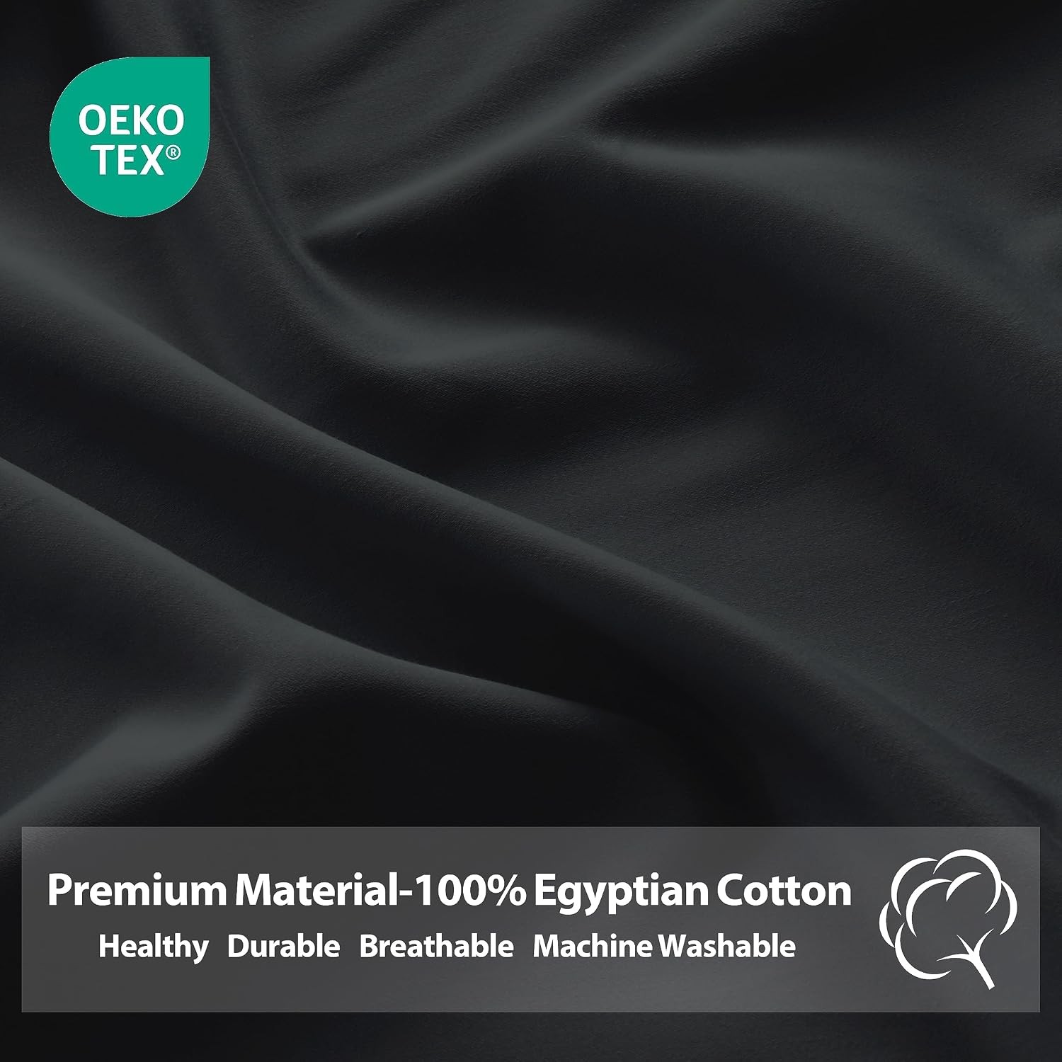 2-Pack Pure Cotton Fitted Sheet King Size, 600 Thread Count 16" Deep Pocket