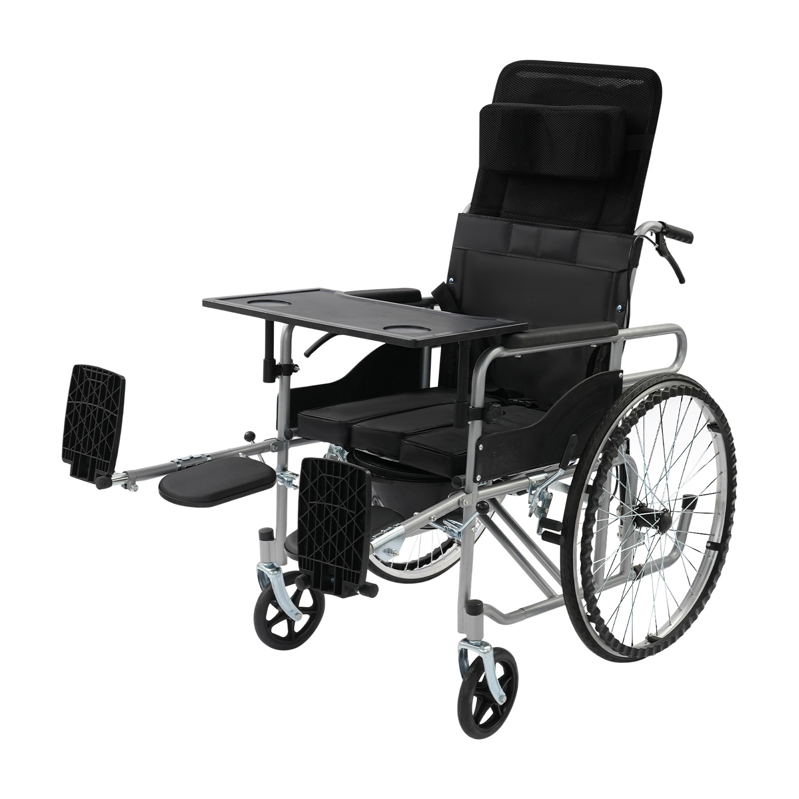 Foldable Wheelchair Foldable Commode Chair Reclining Wheelchair 100 kg max.