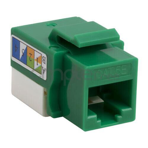 5 pack Cat5e Keystone Jack Green Network Ethernet 110 Punchdown 8P8C Internet
