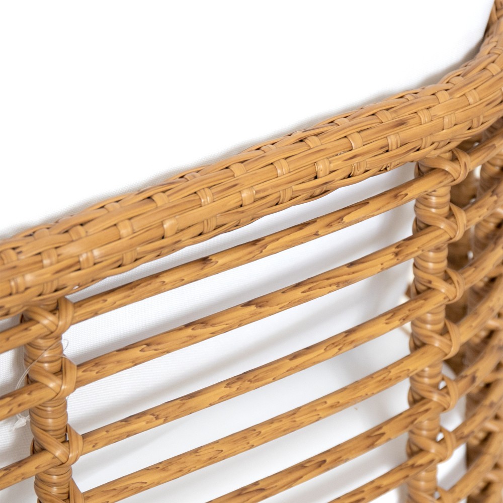 Brown Outdoor PE Rattan Club Chair Modern Patio Lounge Chair with