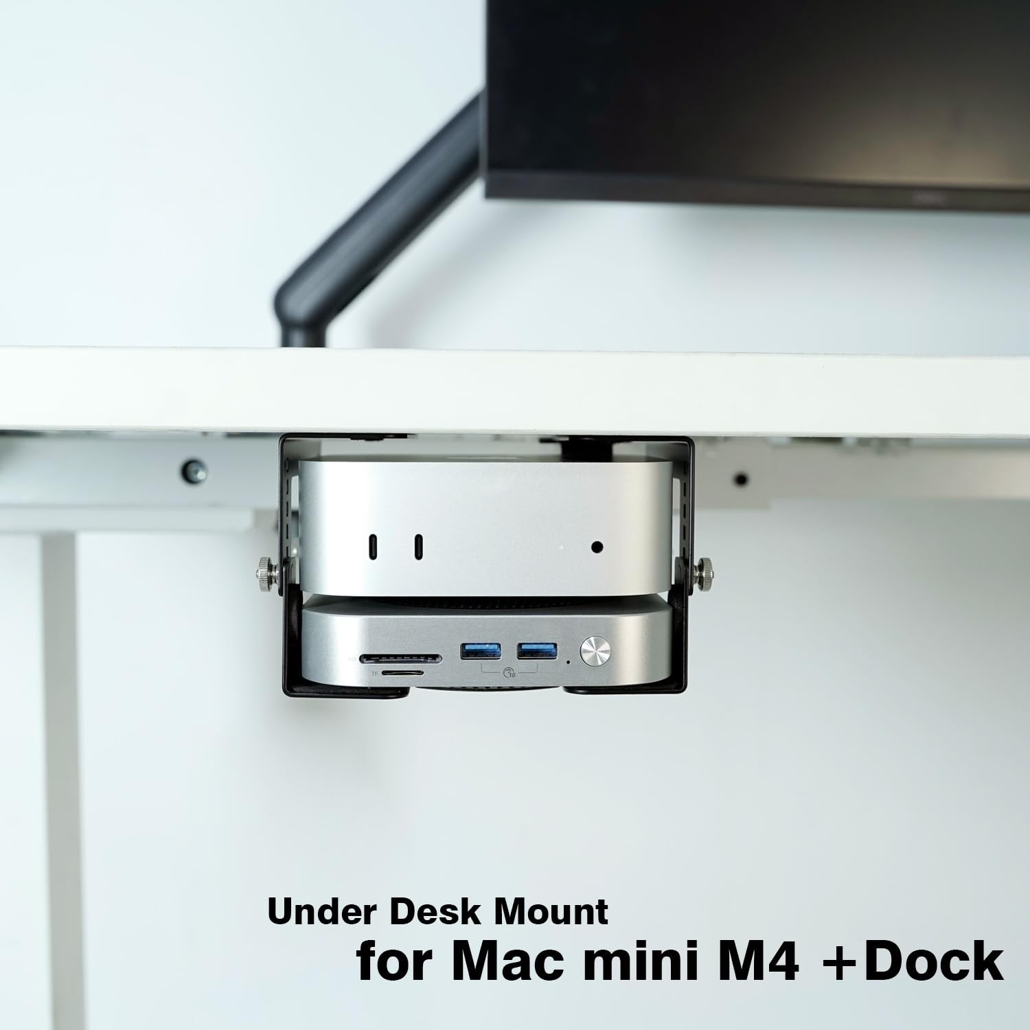 Under Desk Mini PC Mount Bracket – 5-Level Height Adjustable (1.8" to 3.3"
