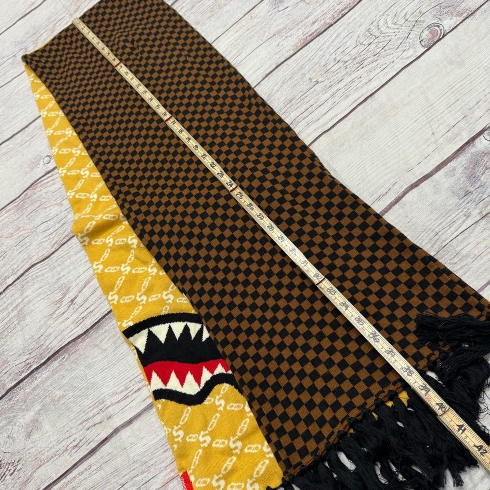 Sprayground Florence vs Paris Scarf Acrylic Brown Tan Unisex New with Tags