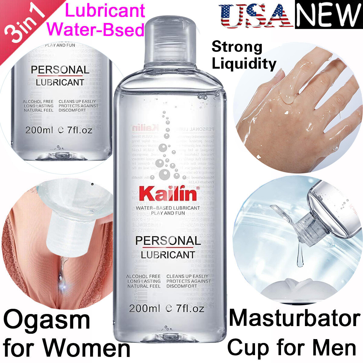 Water Based Personal Lubricant 200ML by Healthy Vibes Intimate Lube for Couples
