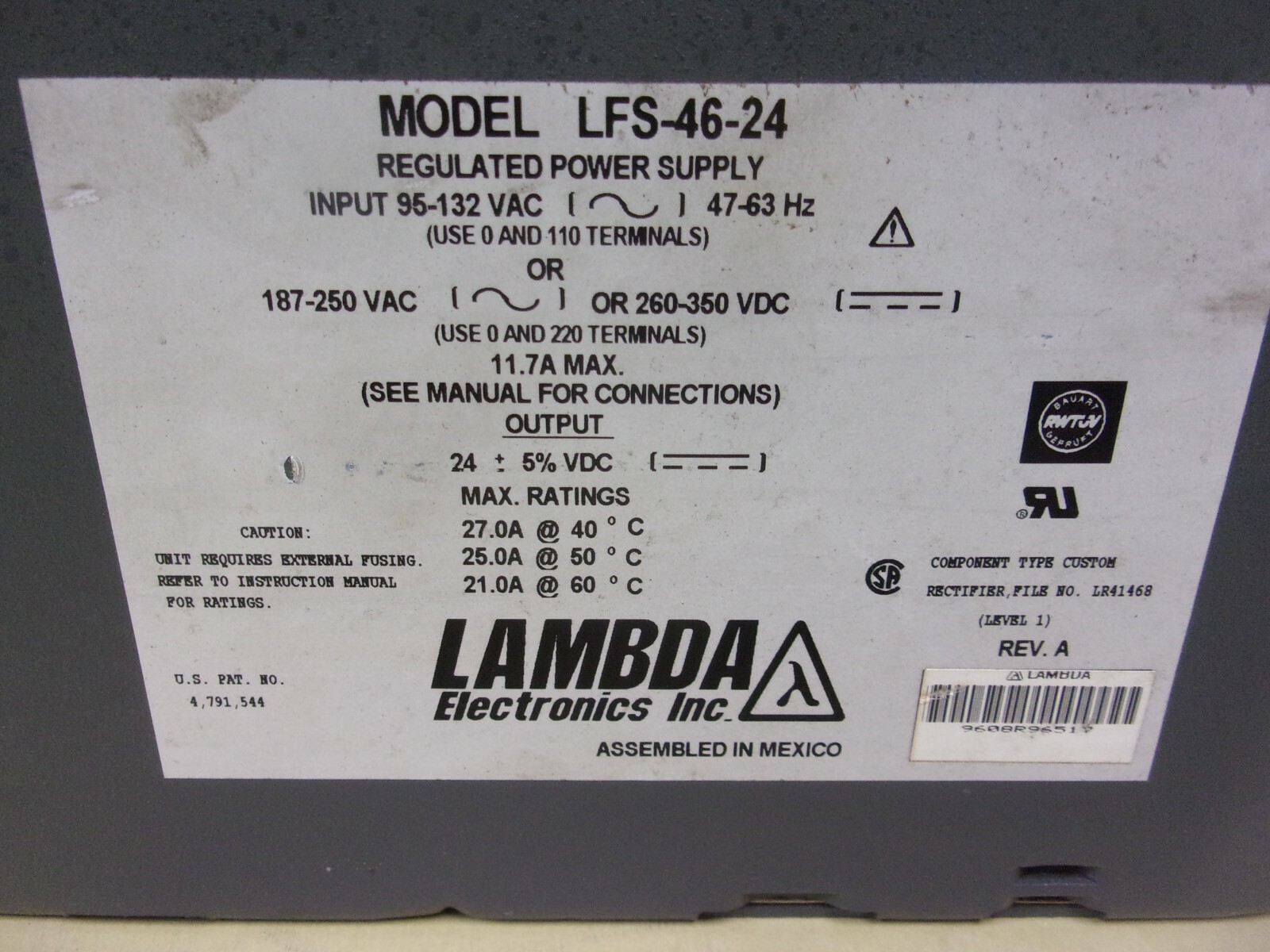 Lambda LFS-46-24 Regulated Power Supply