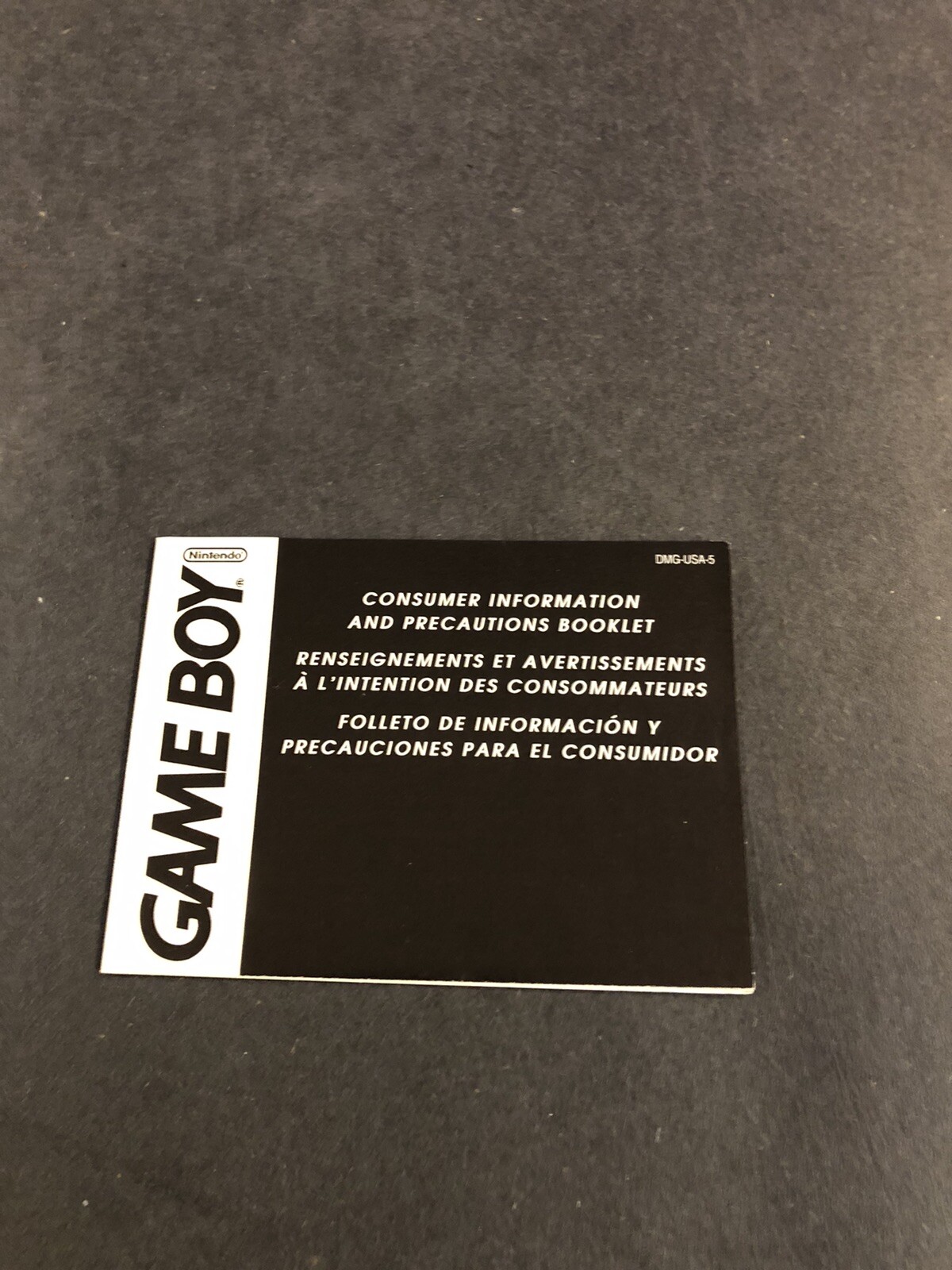 Gameboy precaution Insert