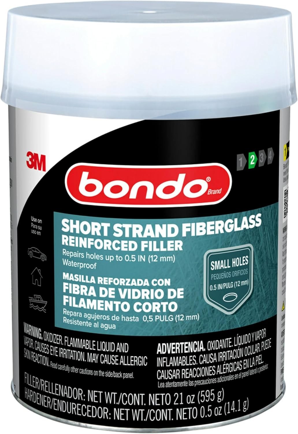 3M Bondo Short Strand Fiberglass Reinforced Filler 1.37 LB (621 g) with Bondo Cr