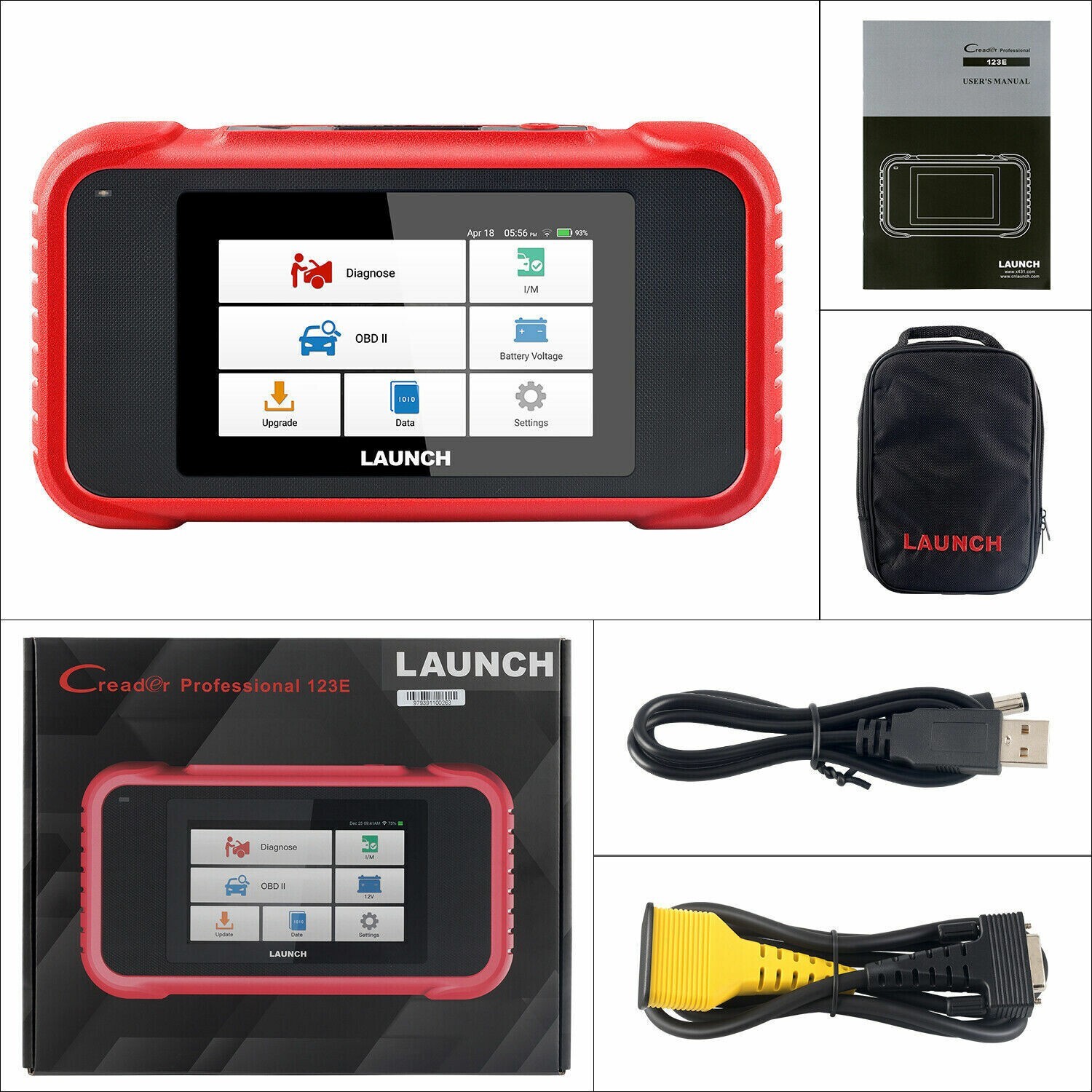 LAUNCH CRP123E V2.0 OBD2 Scanner Reader Check Car Engine ABS SRS Diagnostic Tool
