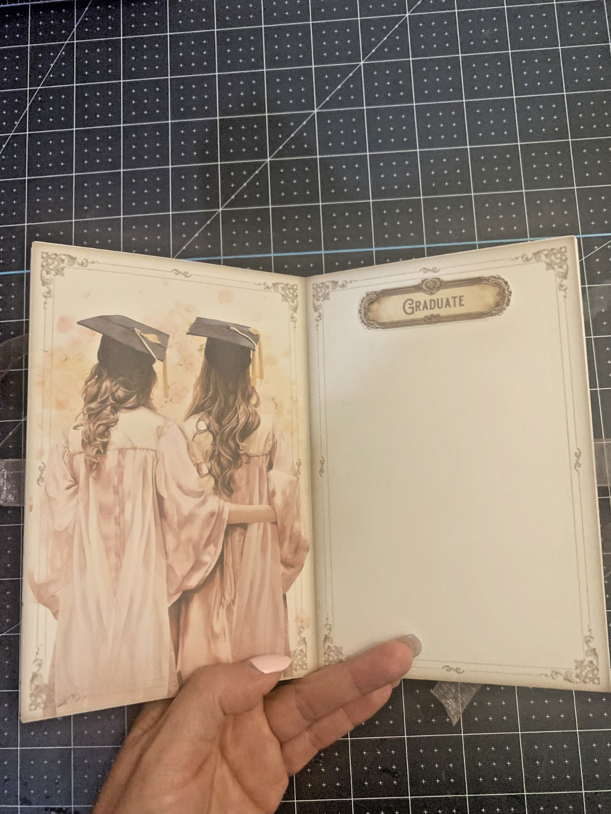 Handmade Graduation Journal Book | Shabby Chic Memory Book | Ephemera, Pockets.