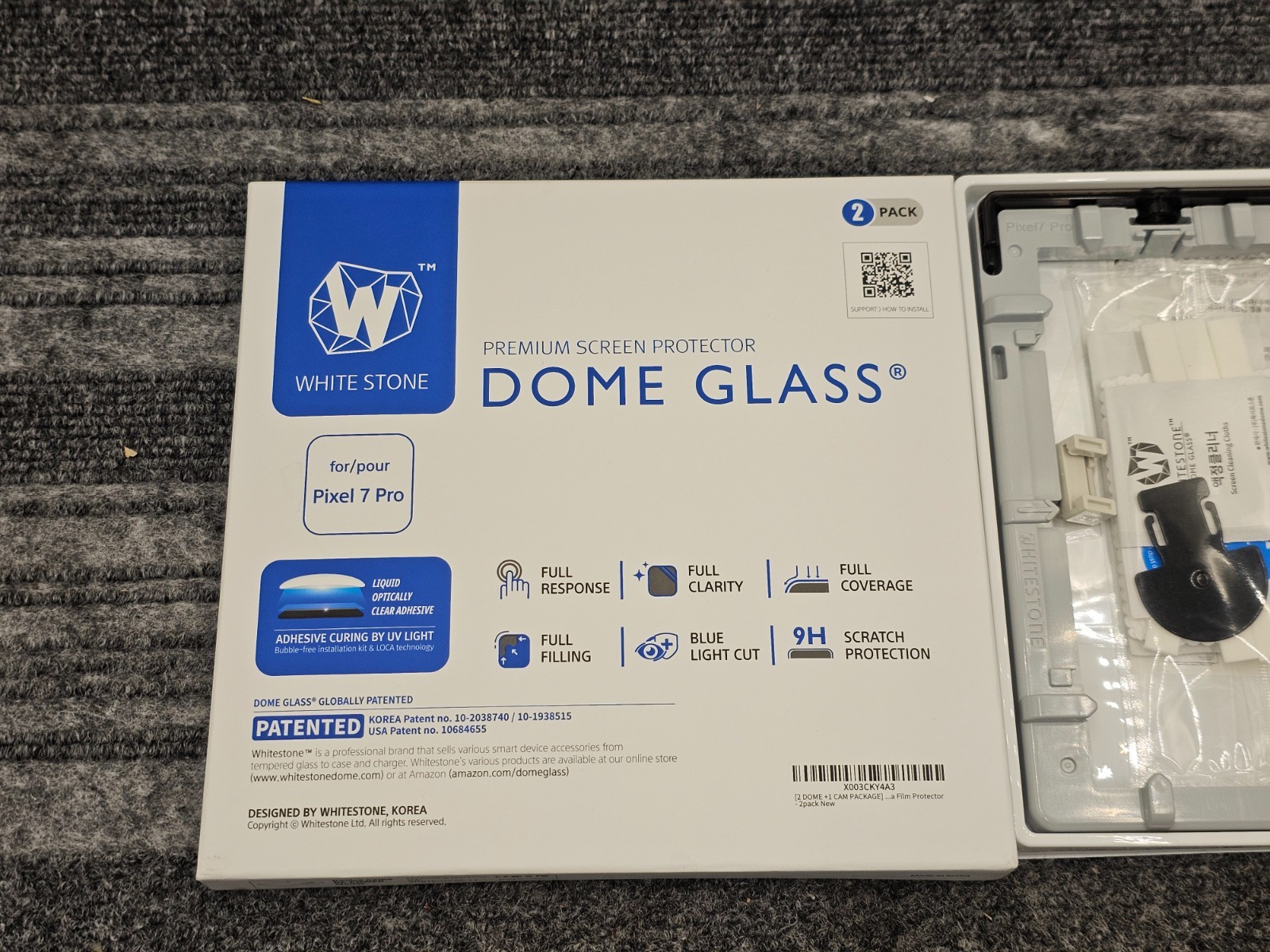 (QTY 2) Whitestone Dome Glass Screen Protector for Google Pixel 7 Pro, Clear