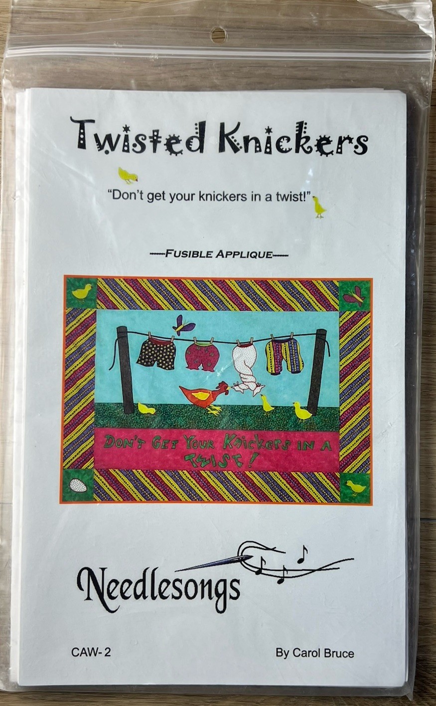 Twisted Knickers Fusible Applique Wall Hanging Pattern 37" x 57 1/2" Needlesong