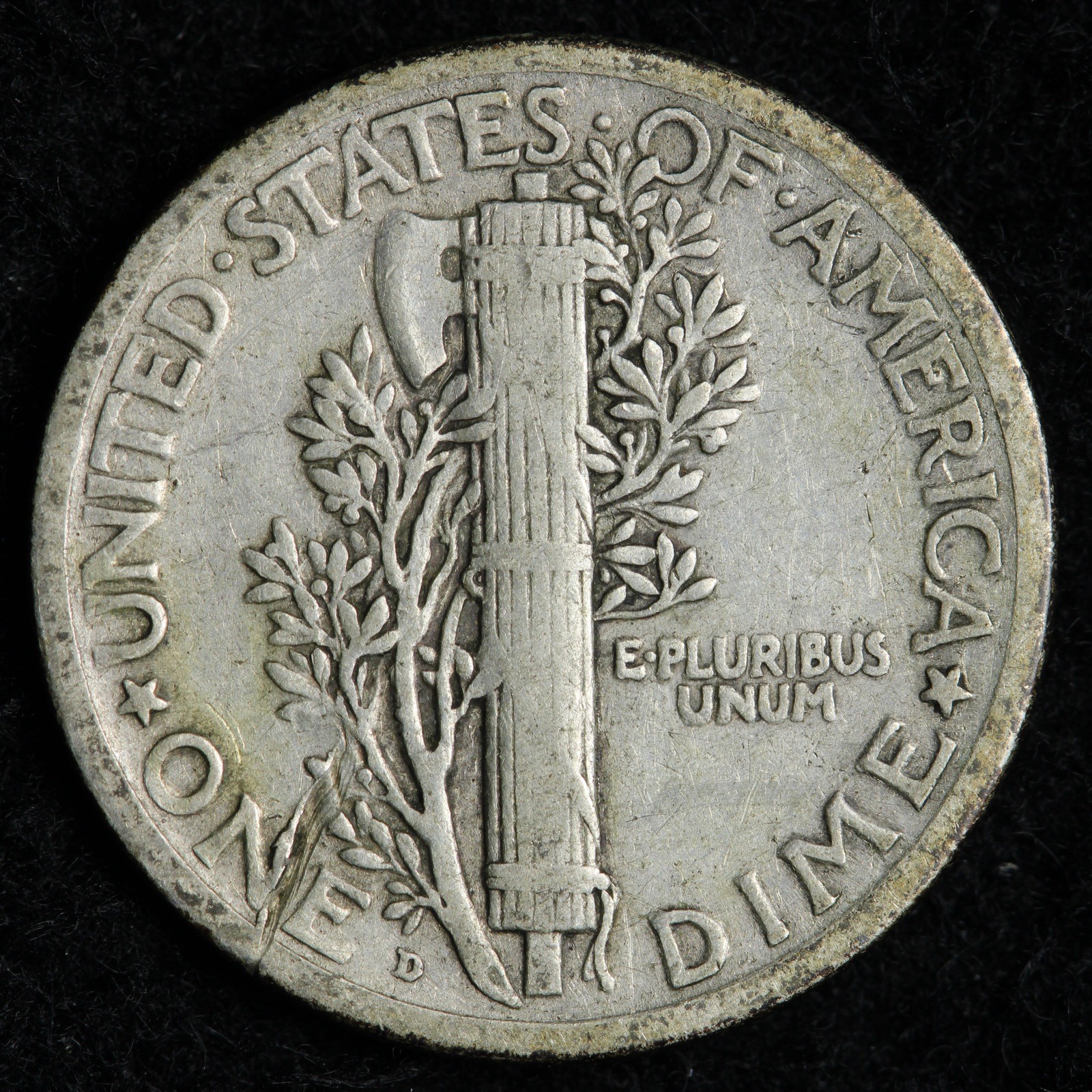 1917-D Mercury Silver Dime VF E228 AGJNE