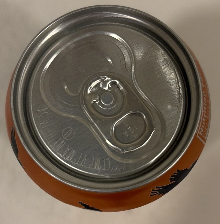 12oz. FANTA ORANGE CAN ( ZOMBIE) EMPTY BOTTOM OPENED