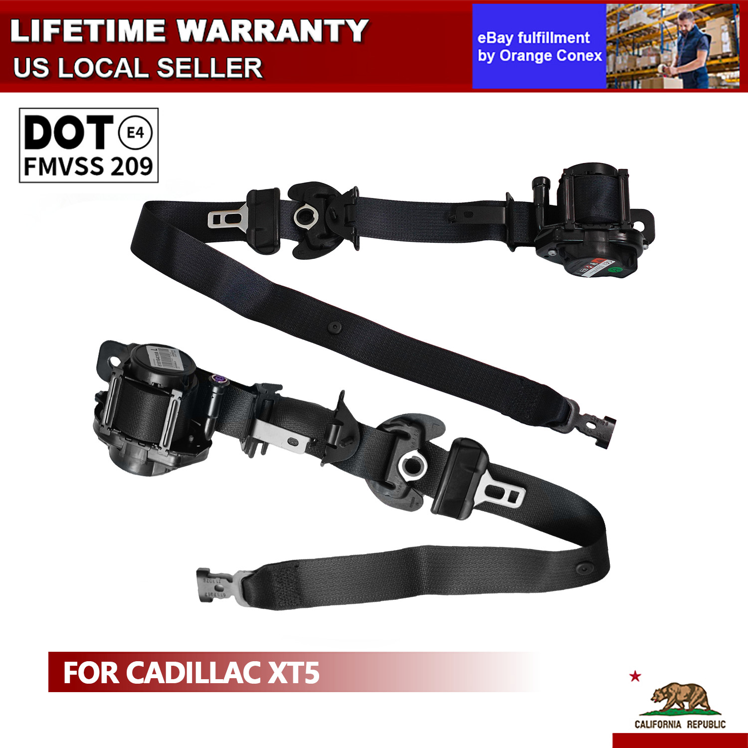 Front Left&Right Side Seat Belt For 2016-2023 Cadillac XT5 Retractor Assembly