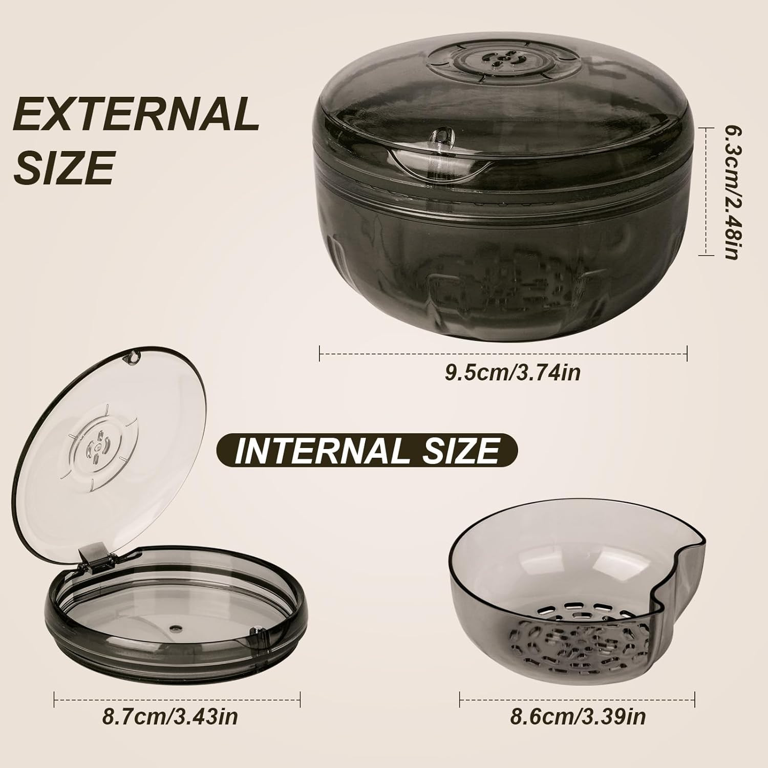 Retainer Cleaner Case,Double Layer No-Leak Denture Cup for Soaking Dentures, ...