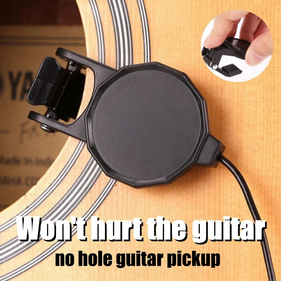 Clip On Piezo Pickup Contact Mic for Acoustic Guitar Violin Ukulele Banjo