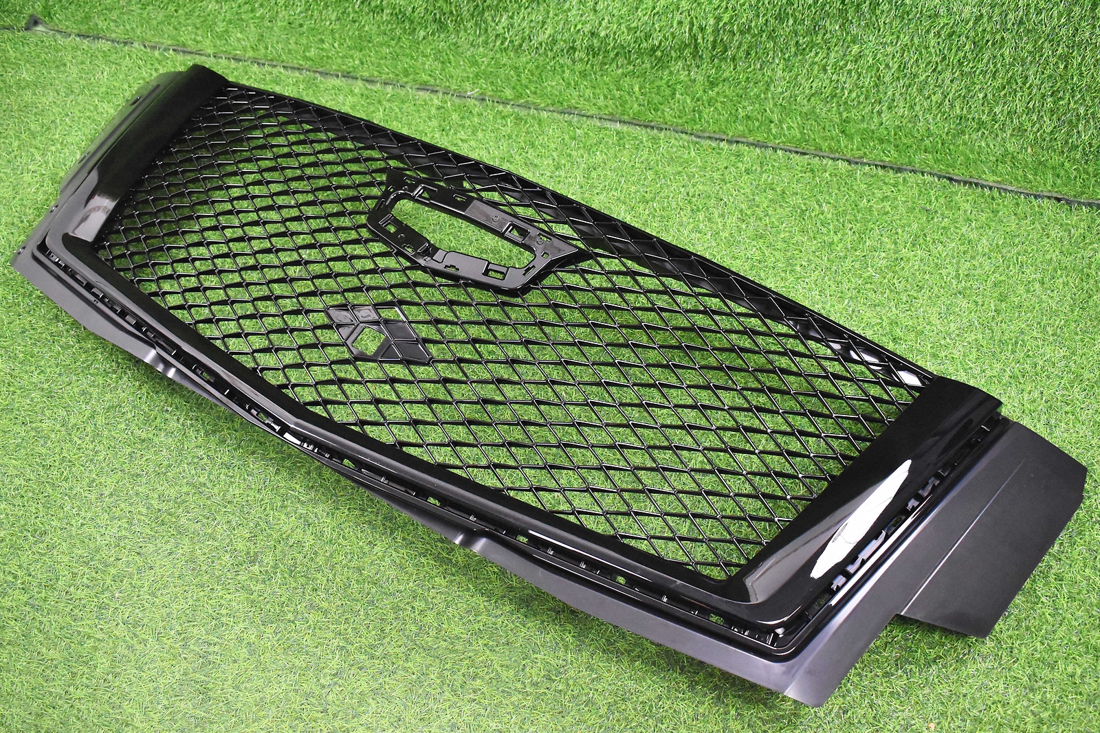Fits 2015-2020 Cadillac Escalade Front Upper Bumper Grille Gloss Black W/ Camera