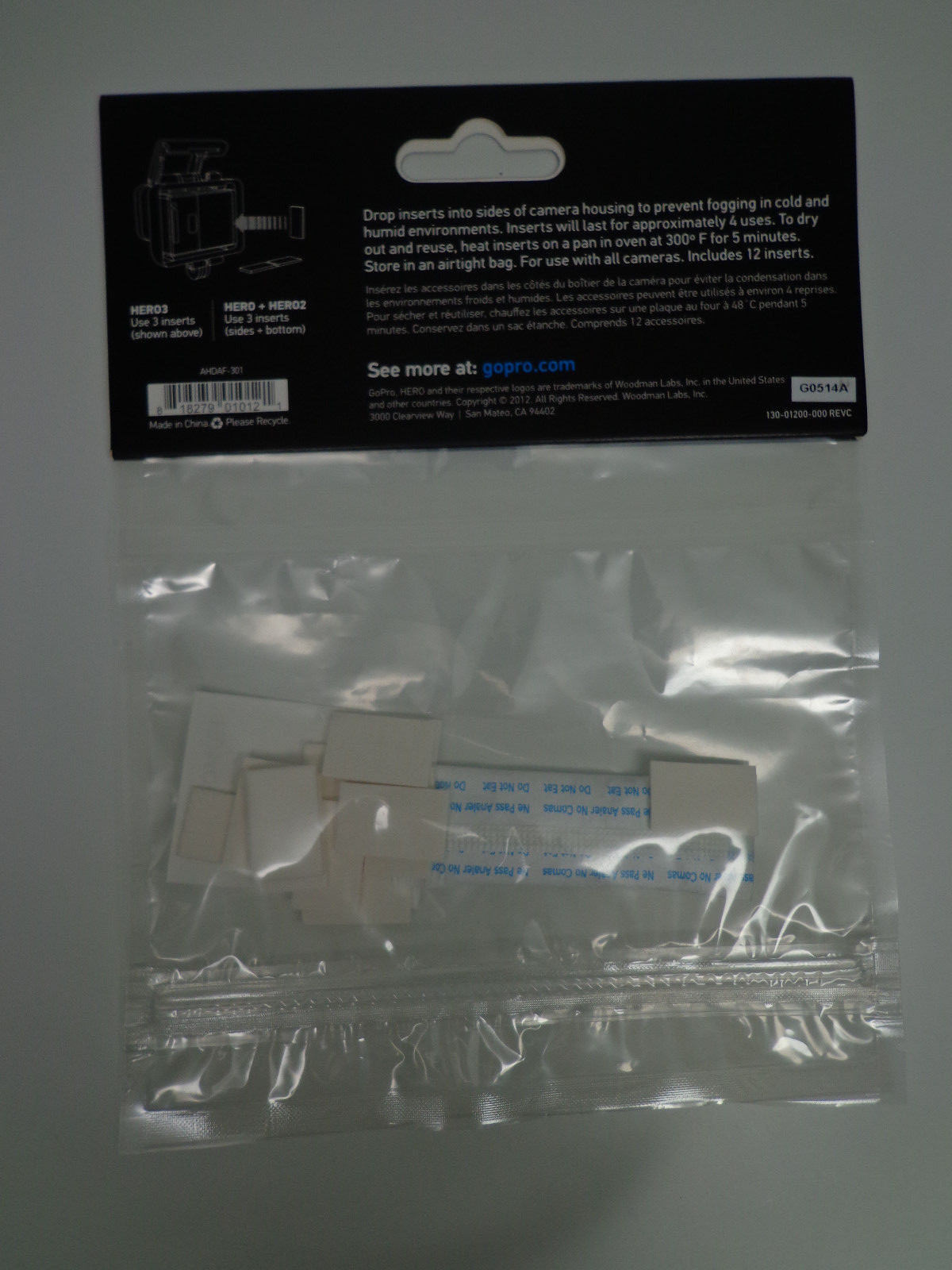 GOPRO HERO ANTI FOG INSERTS