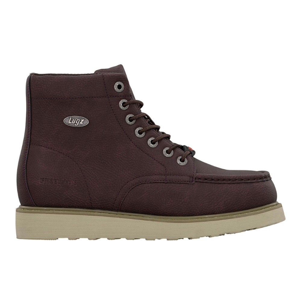 Lugz Monterey 5 Inch Slip Resistant Steel Toe Work  Mens Red  MMONTSTGV-638