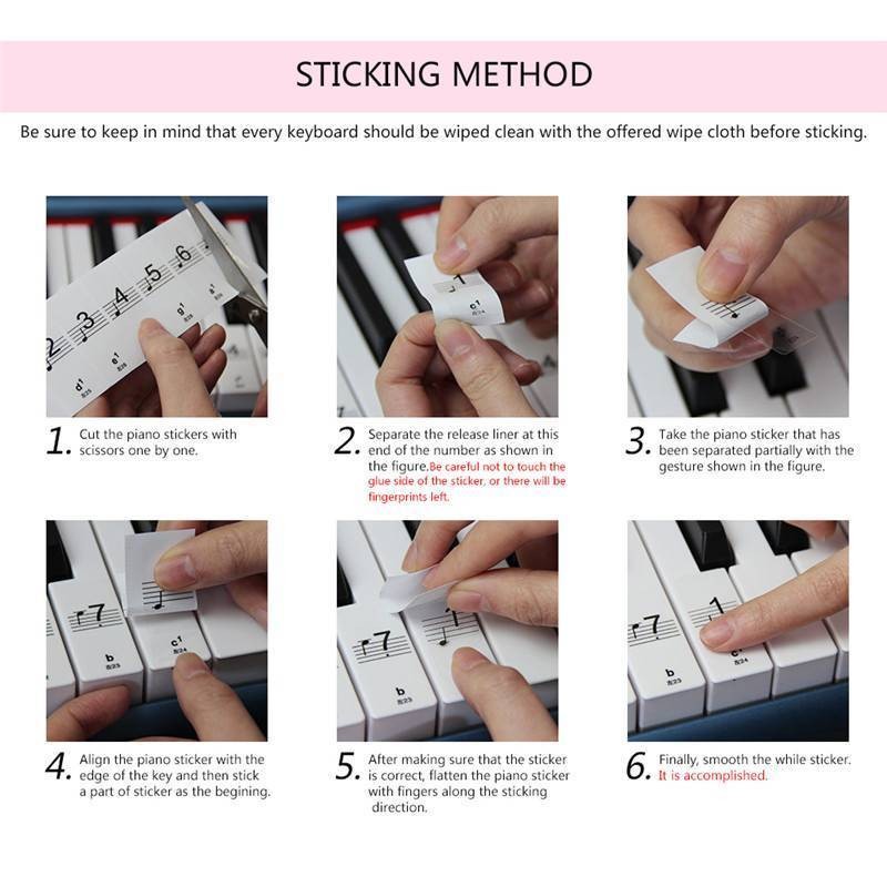 1Set New 88-Key Electronic Keyboard Piano Key Beginner Note Stickers Labels pp