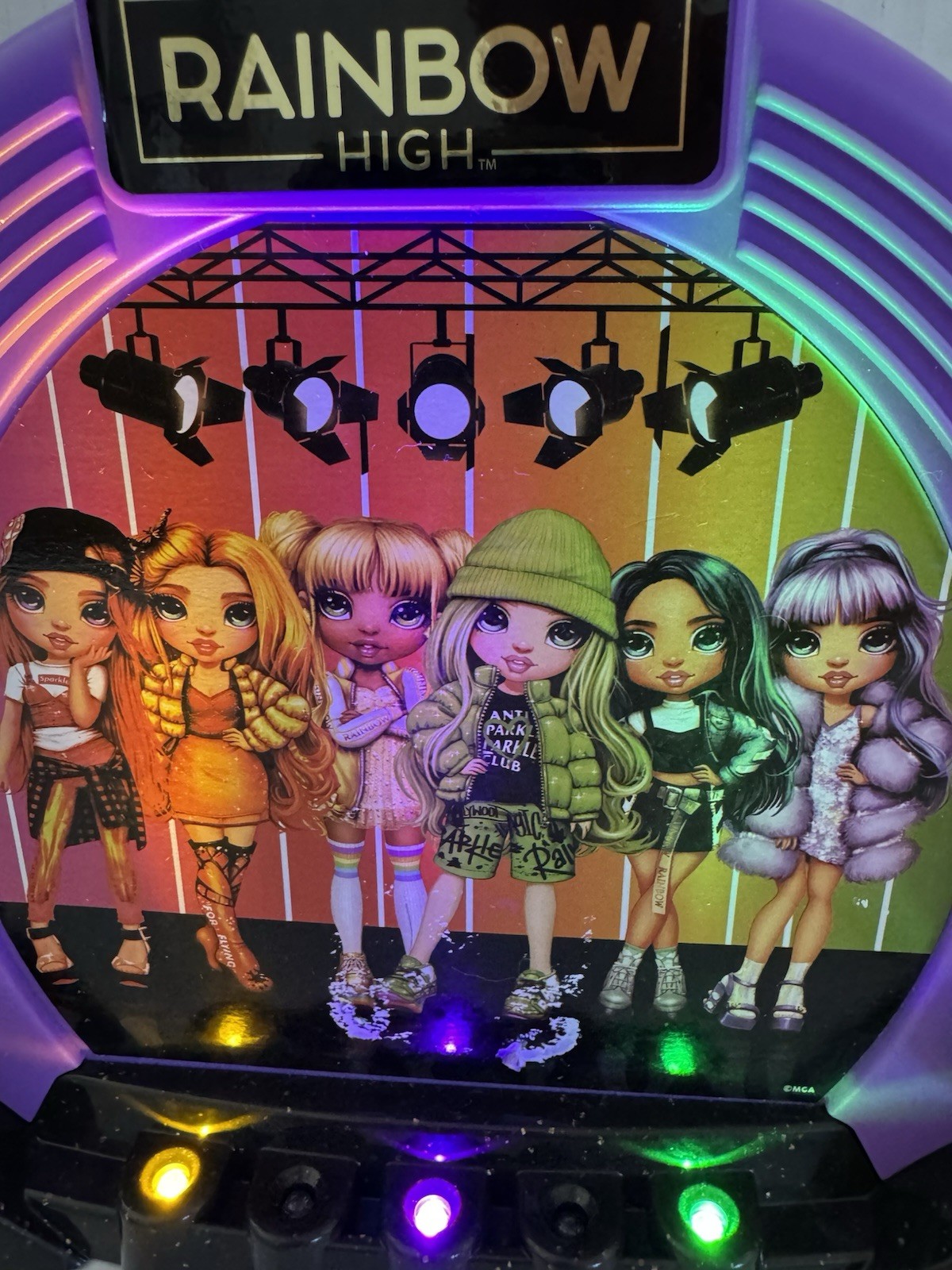 Rainbow High Karaoke Microphone Sing Along Boombox Toy WORKS