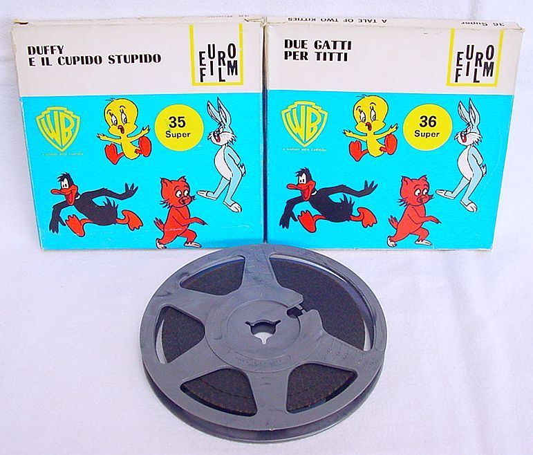 2x Euro Film 36 SUPER 8 LOONY TUNES DAFFY DUCK TWEETY TV COMIC Movie Color MB`74