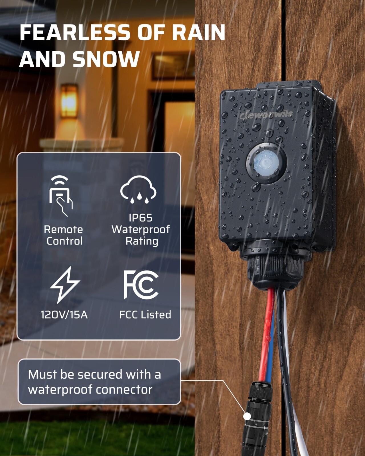 DEWENWILS Wireless Light Switch and Receiver Kit, Waterproof for Outdoor Light