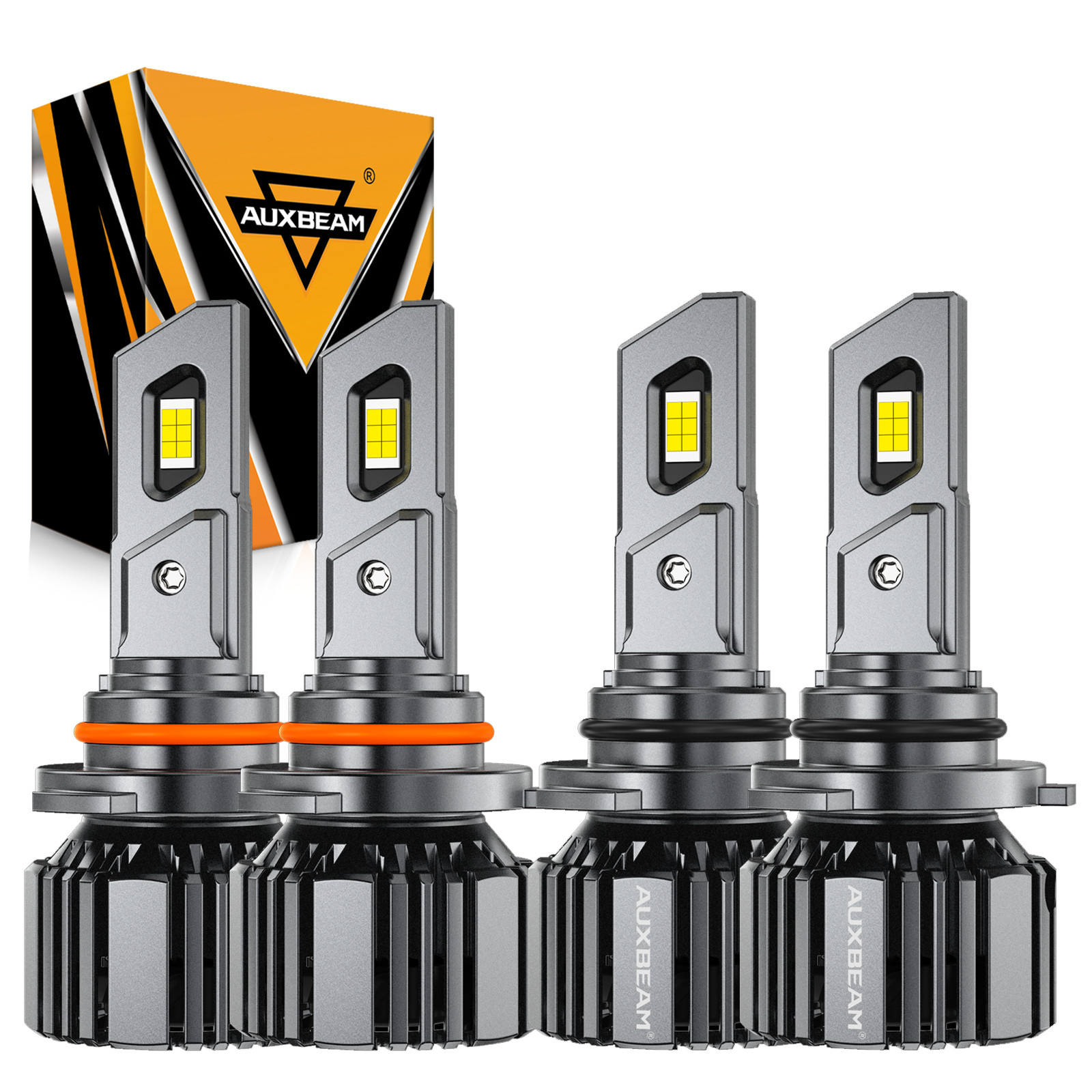AUXBEAM F15 9005 9006 Combo LED Headlight High Low Beam Bulbs 6500K Clear White