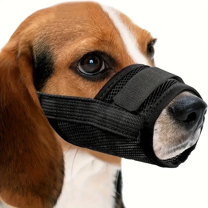Dog Muzzle for Medium Large Dogs Soft Nylon Muzzle Adjustable Straps