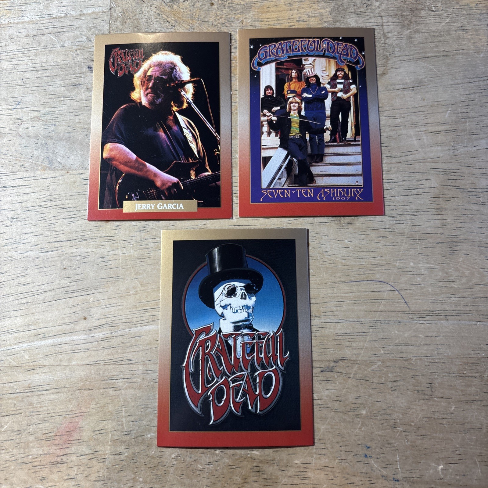3 Grateful Dead 1991 Brockum Collectors Cards Jerry Garcia!!