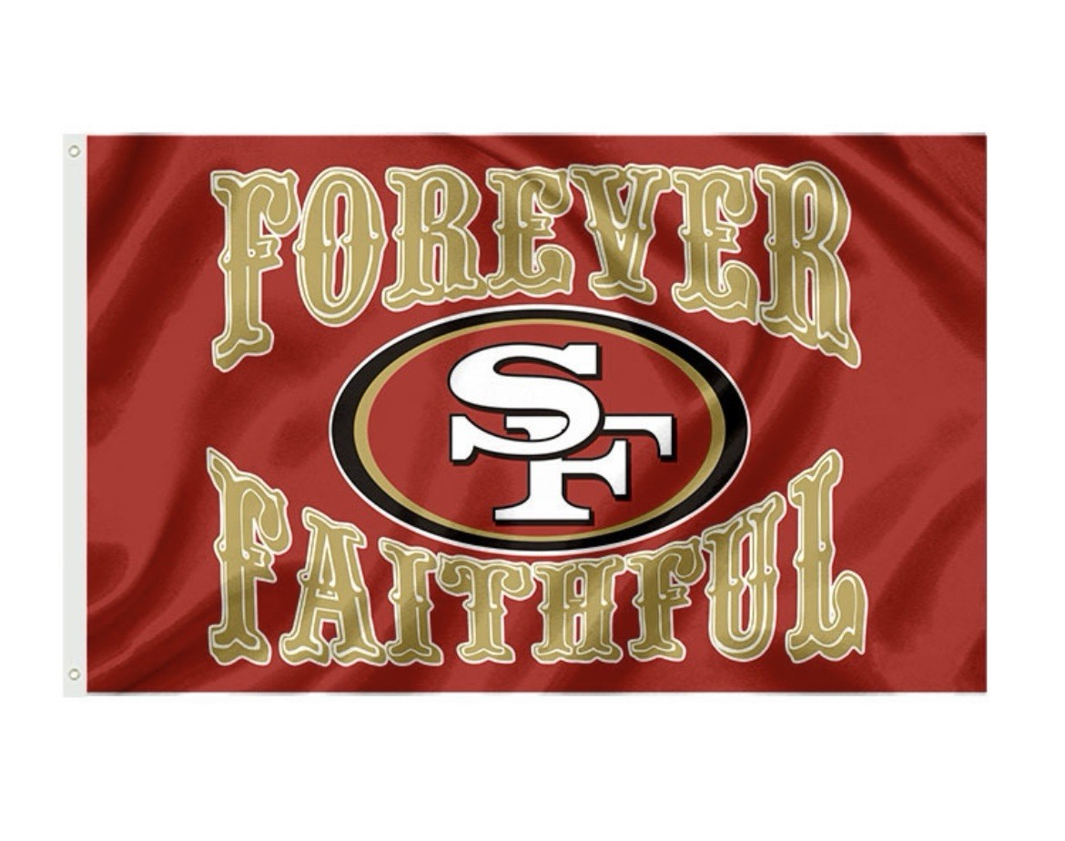 San Francisco 49ers “Forever Faithful” 3x5 ft Flag / Banner NFL Fan Cave/Bar NEW