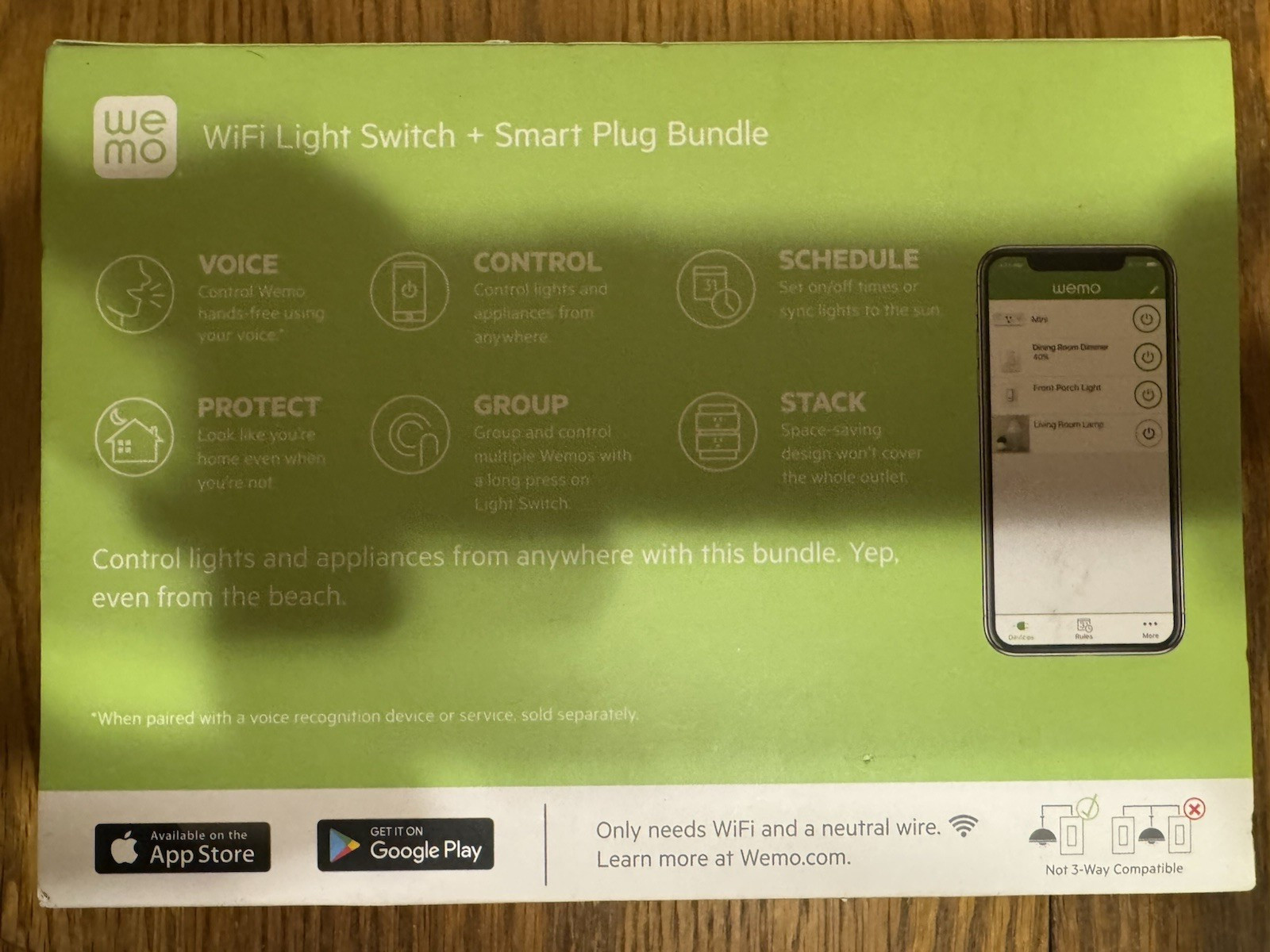 WeMO WiFi Light Switch + Smart Plug Bundle w/Voice Control WLSP3063-BDL