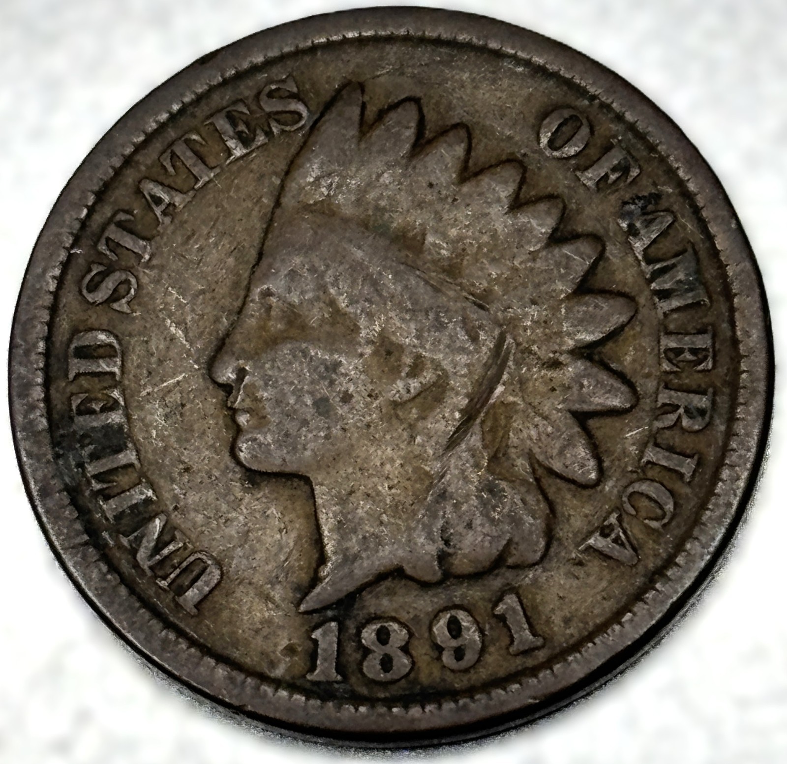 1891 Indian Head Cent Penny Good Condition 1c One Cent US Coin- 0719