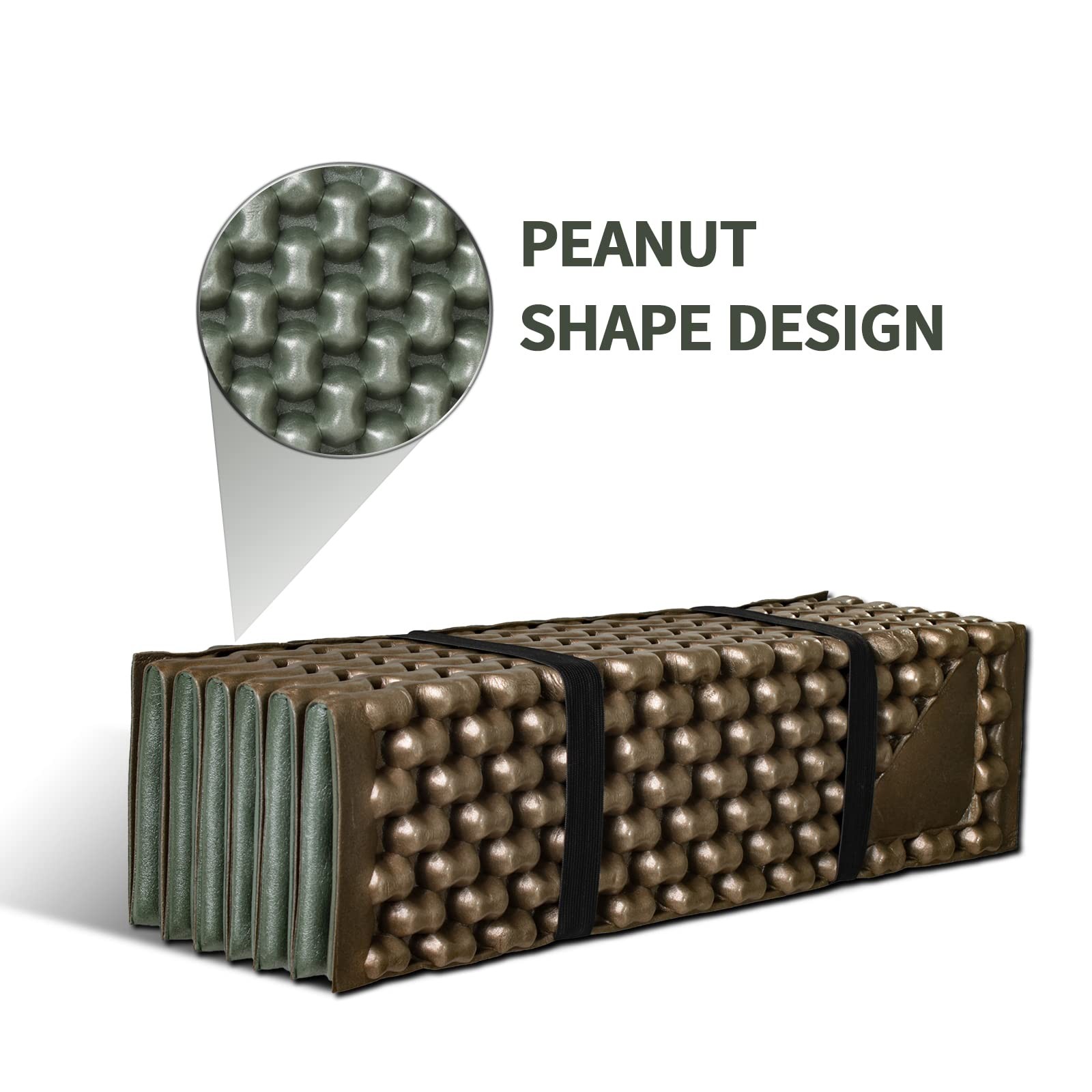 Foam Camping Pads for Hiking, Ultralight Closed Cell Large, Army Green-2Pack