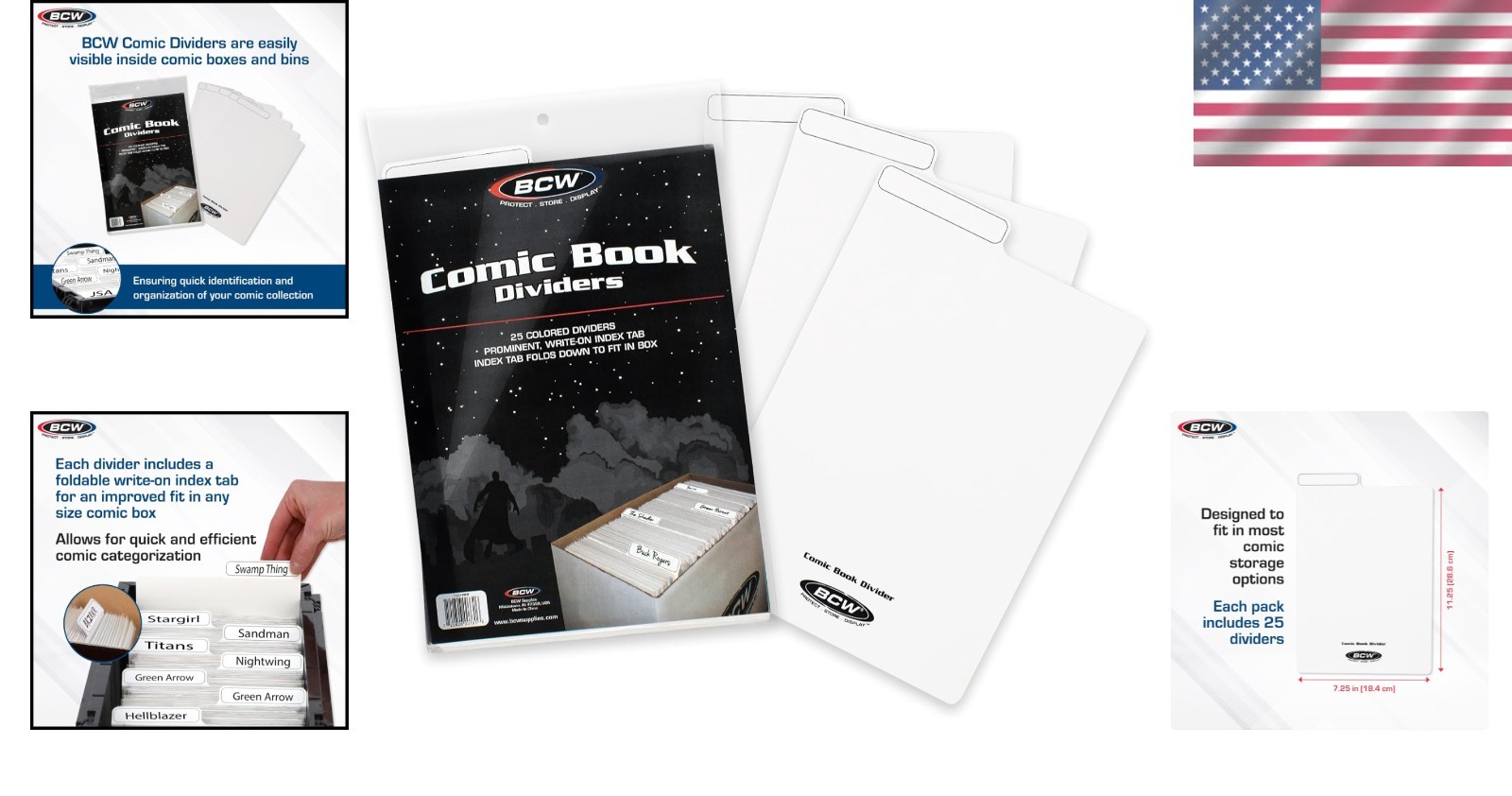 25-Pack Archival Comic Dividers with Write-On Tabs - Organize Your Collection